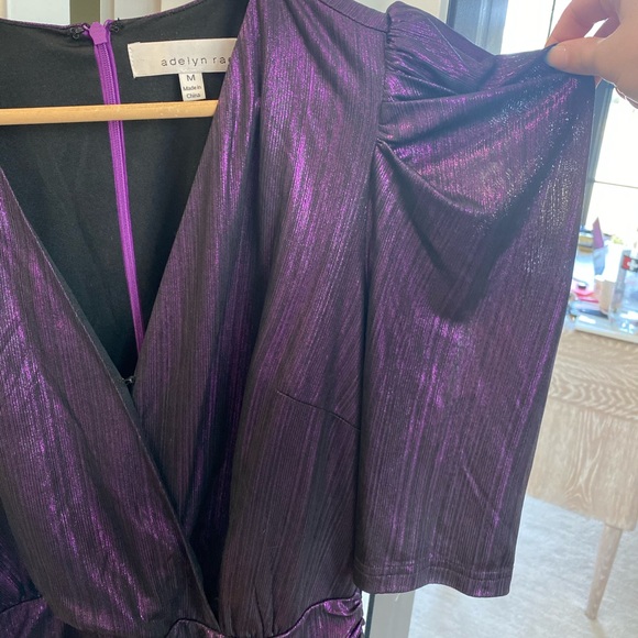 Adelyn Rae Ruiza Metallic Puff Sleeve Mini Dress - Picture 15 of 15